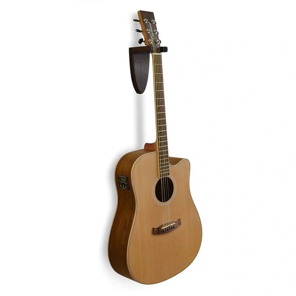 TESLYAR Ash Wood Guitar Wall Mount‎ – Black (Universal)